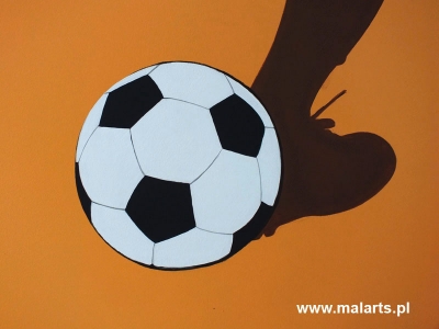 Żory - piłkarz - malowany motyw piłkarski