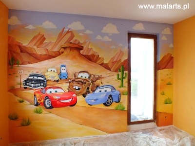 Żmigród - malowana dekoracja w pokoju chłopców